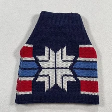 Vintage Wigwam Neck Warmer Mens One Size Navy Snowflake Knit Made USA 80s