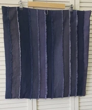 John Robshaw Fringed Indigo Blue  22x22 Pillow Cover  Linen Blend