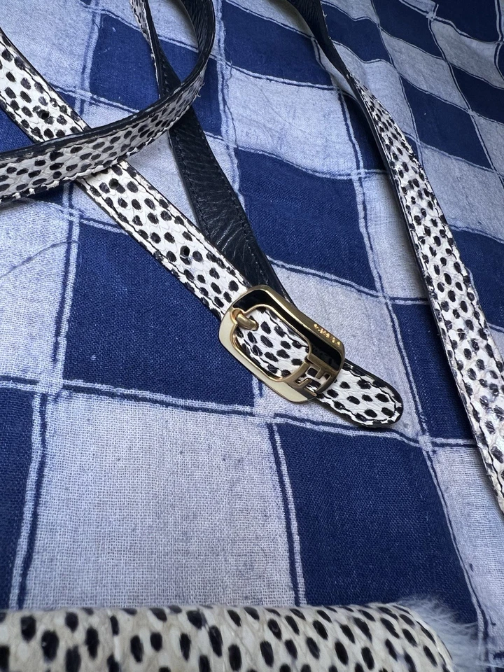 Fendi Dalmatian Crocodile And Fur Shoulder Clutch - Image 4 of 4