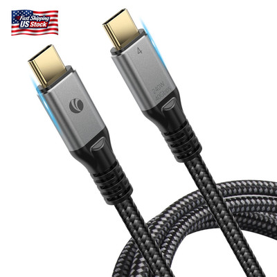 VCOM USB4 Cable 240W Thunderbolt 4 Cable 2.6 FT, 40Gbps and 8K@60Hz 5K@60Hz or D