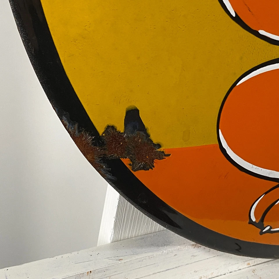 Sunoco Enamel Sign - Ø 50cm (19.7") - Nice Nostalgic Motor Oil Advertising Decor - Image 3 of 4