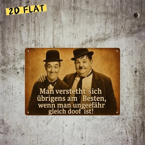 Tin Metal Signs Home Décor Laurel & Hardy Vintage Wall 8x12 Inch (20x30cm) Class