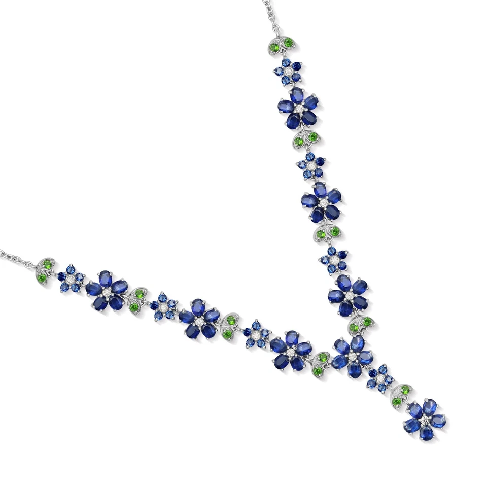 Collana gioiello in argento sterling 925 con pietra preziosa in cianite... - Immagine 3 di 3