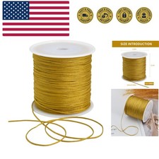 1mm x 100 Yards Gold Nylon Cord Satin String for Bracelet Jewelry Making Ratt...