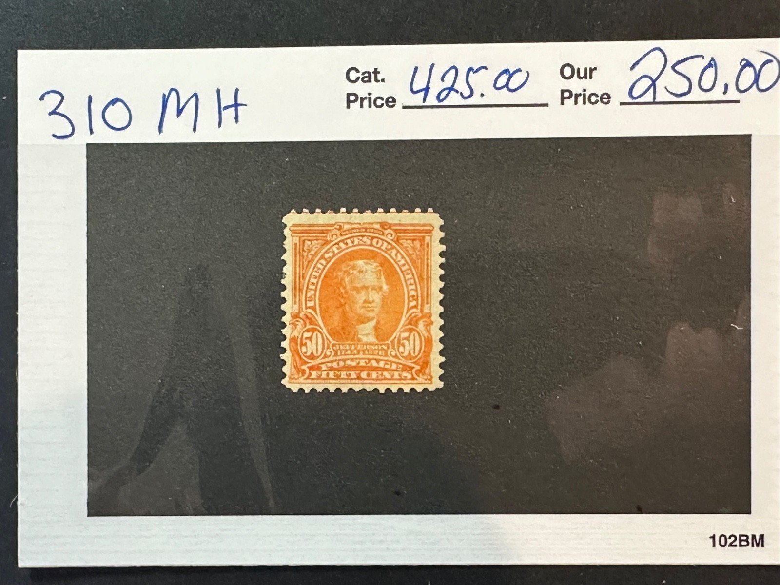 Scott # 310 MH   2024 Scott Catalogue Value $ 425.00