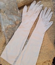 Vintage Caresse Crescendoe Gloves White Long Opera Formal Women's Gloves
