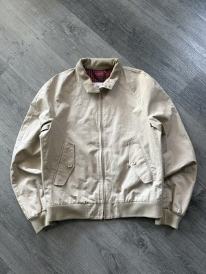 Sandro Paris Men s Bomber Jacket Sz S Beige Tan Cotton Designer Full Zip Plaid