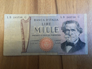1000 Lire Italien 1971 Giuseppe Verdi La Scala Mailand Banknote