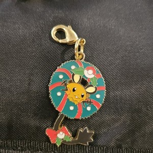 Christmas Dedenne Charm Keychain Wreath Japan Pokemon Center Holiday Festive