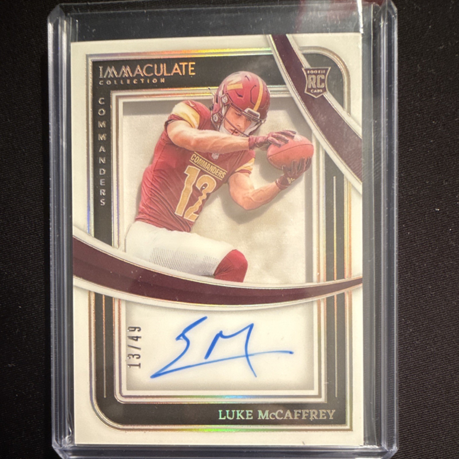 Luke McCaffrey Panini Immaculate Collection Immaculate Rookie Shadowbox Signatures #IRSSLMC Base