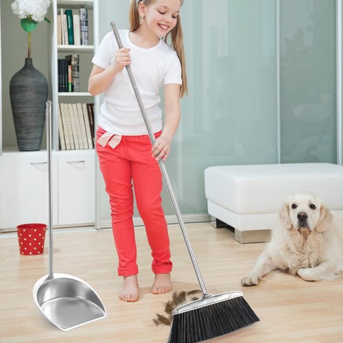 Broom and Dustpan Set for Home, Upright Broom and Dust Pan with Long Handle, ... - Picture 7 of 7