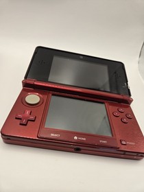 Nintendo 3DS Metallic Red Console System with 7 GamesNo Charger No Stylus 