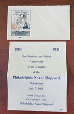 1951 PHILADELPHIA NAVAL SHIPYARD  ANNIVERSARY ANNOUNCEMENT VINTAGE