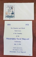 1951 PHILADELPHIA NAVAL SHIPYARD  ANNIVERSARY ANNOUNCEMENT VINTAGE