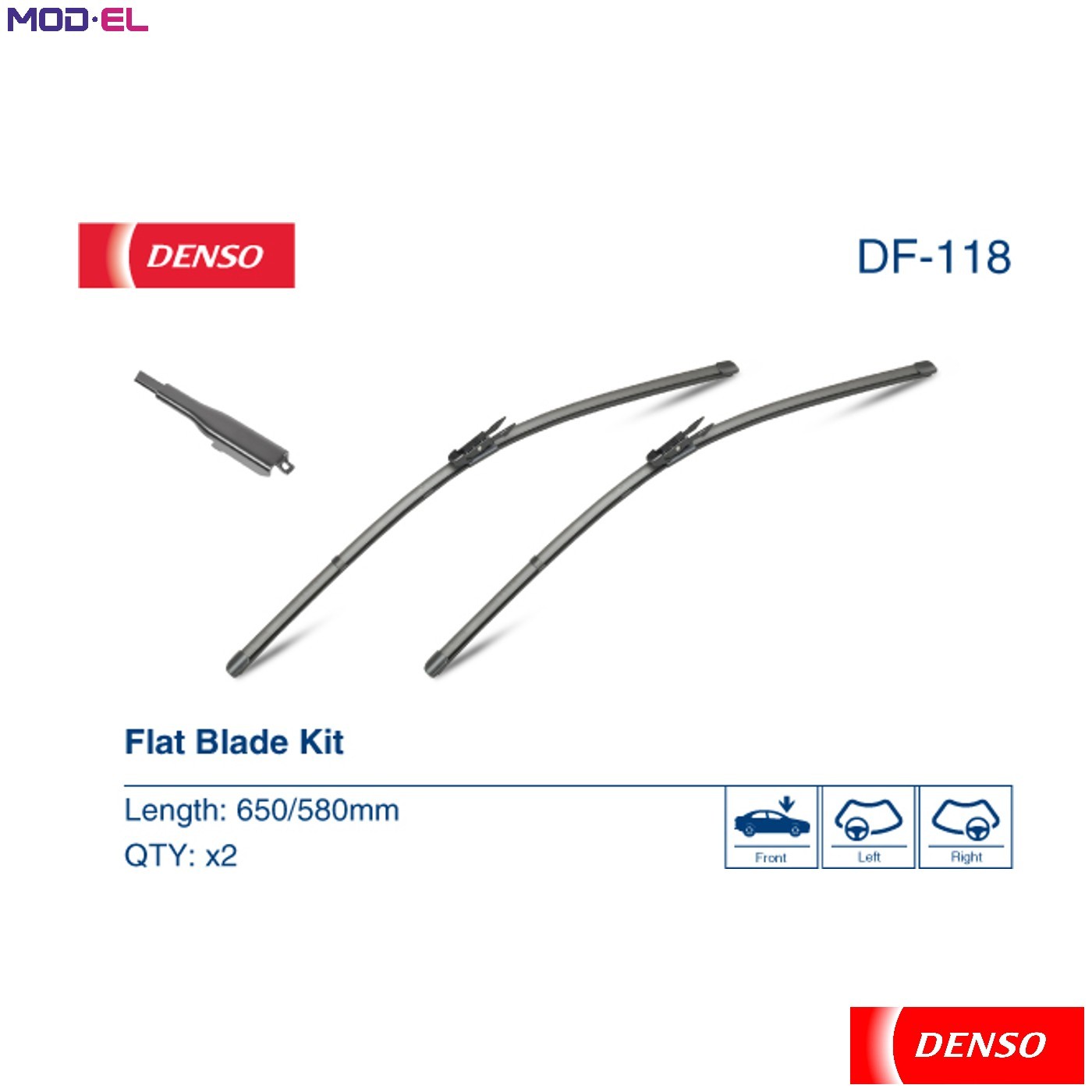 Denso Passenger Driver Wiper Blade Fits LHD RHD Mercedes A-Class B-Class DF118 - Image 7