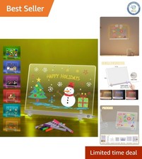 Illuminated 13.7" Acrylic Message Board with 7 Pens  Dynamic Display Modes