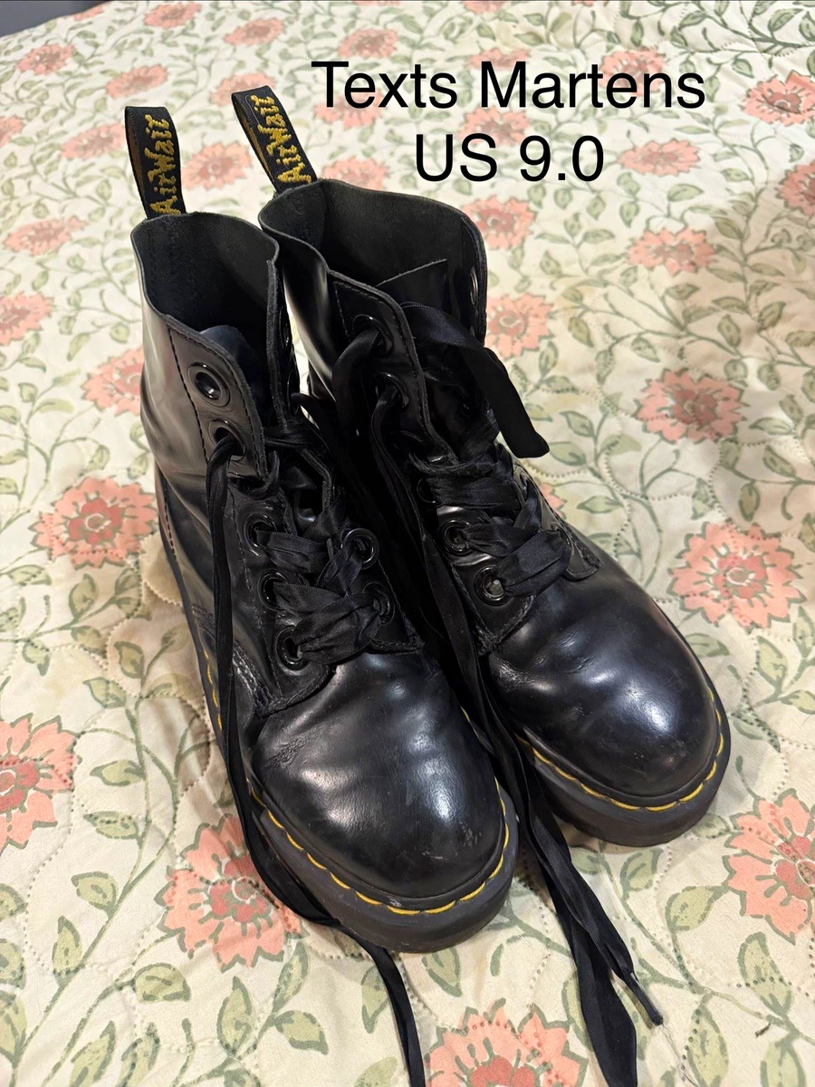 Dr Martens 1460 Smooth Leather Lace Up Combat Boots Men 9 Women 10 Black NIB Women main image 2