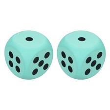 2Pcs Foam Dice, 3.8cm/1.5inch Six-Sided Dice Stress Ball Green 