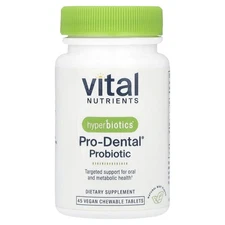 Hyperbiotics PRO-Dental Natural Mint Flavor 45 Chewable Tablets Gluten-Free,