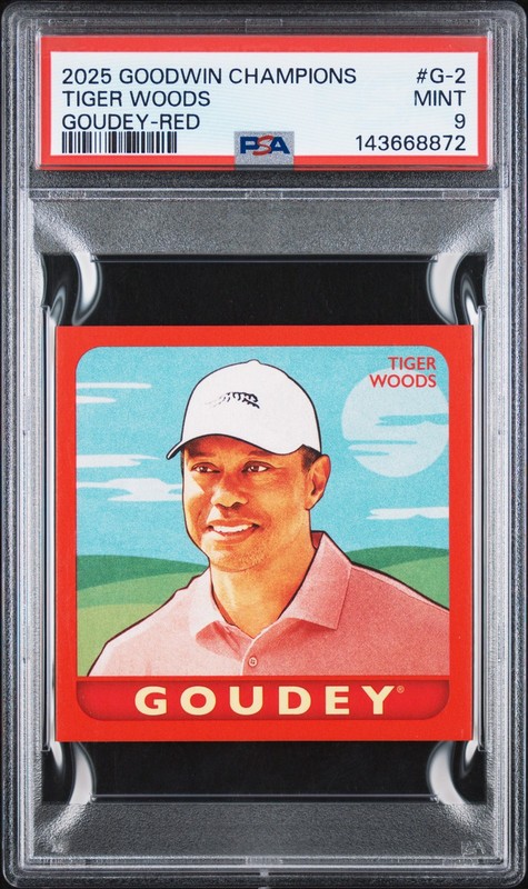 2025 GOODWIN CHAMPIONS GOUDEY RED #G-2 TIGER WOODS PSA 9