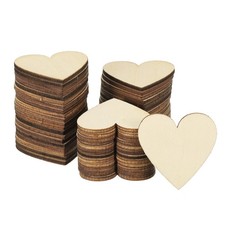 40mm Wooden Hearts, 200 Pack Unfinished Wood Hearts Blank Wooden Cutouts