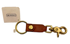 VTG NWT Coach Trigger Snap Brown Tan Leather Bag Charm Key Chain Key Fob 7212C