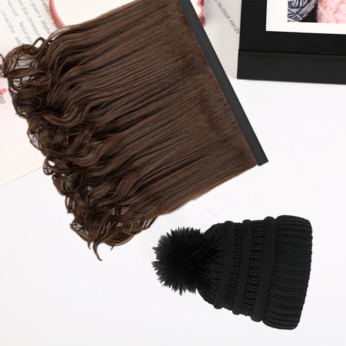 Warm Wig Hat Ladies Knit Hats Novelty Headwear with Attached Wigs - Picture 10 of 12