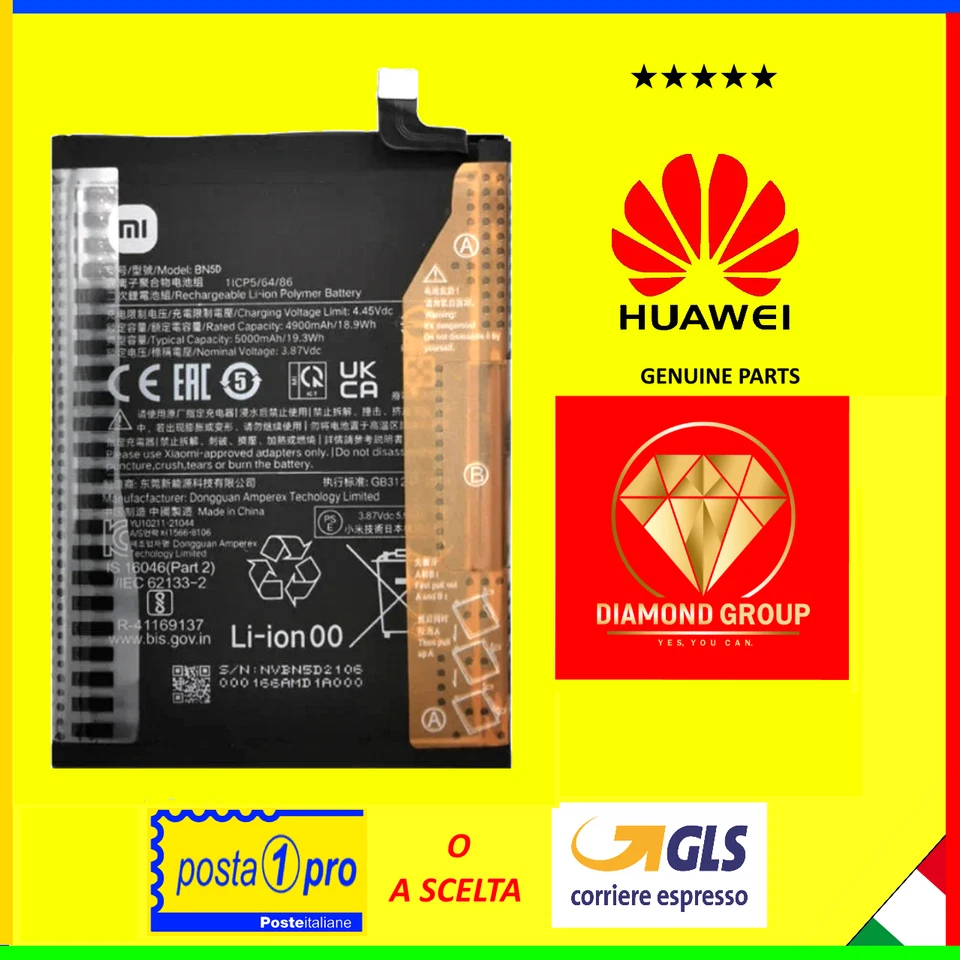 BATTERIA XIAOMI RICAMBIO ORIGINALE BN5D PILA PER REDMI NOTE 11 11S 12S PROD.2024