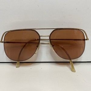 Vintage Logo Paris Gold Pilot Half-Rim Metal Sunglasses FRAMES ONLY