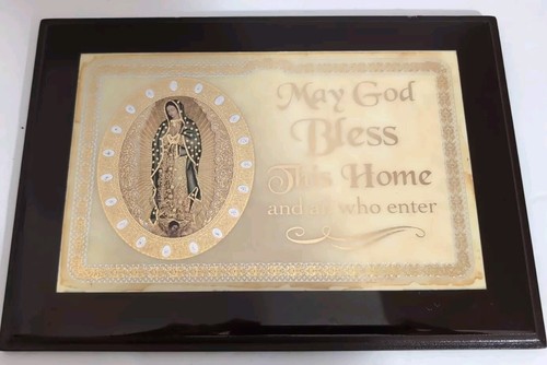 Our Lady Of Guadalupe Plaque, Wood ,May God Bless This Home - Picture 4 of 6