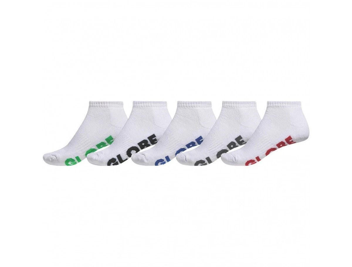 Globe Socks 5 Pack Stealth Ankle White Size 12 15 New Skateboard