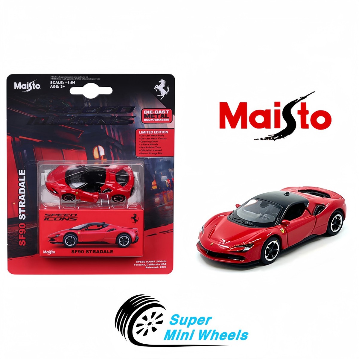 Maisto 1:64 Speed Icons Ferrari SF90 Stradale – Red | eBay