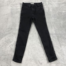 Madewell 10" High Rise Skinny Jeans Womens Size 27 Black M6250 Made 2021