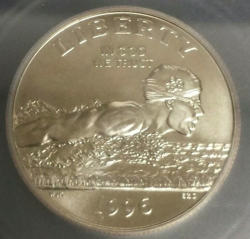 1996 S XXVI Olympiad (Olympics) Commemorative Half Dollar - Swimming - ICG MS69 - Picture 3 of 4
