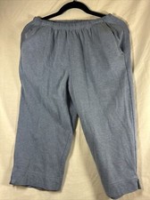 Vintage Pale Blue Stretch Waste Capri Pant Two Pockets Blair Size Small