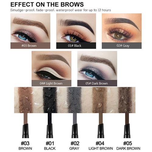 Double Heads Long Lasting Waterproof Automatic Rotation Makeup Eyebrow Pen † - Picture 10 of 38