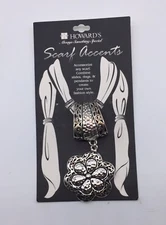 New HOWARDS Scarf Accents Fashion Slide Jewelry Ring Pendant Silver