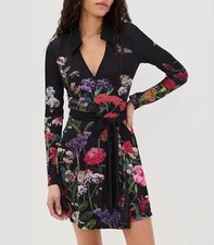 Women Women Alice + Olivia V-neck Floral Long Sleeve Mini Dress