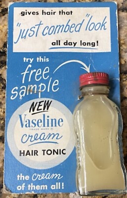 1948 Vaseline cream hair tonic sample