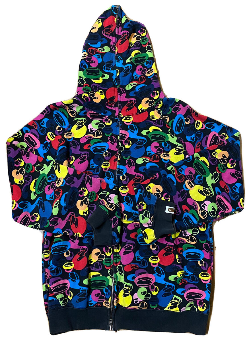 A Bathing Ape Baby Milo Full Zip Multi-Camo Hoodie - Size M A Bathing Ape Baby Milo Full Zip Multi-Camo Hoodie - Size M