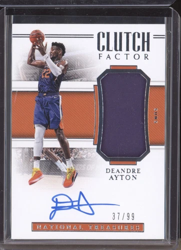 DeAndre Ayton 2018-19 Panini National Treasures Clutch Factor Jersey Auto RC /99