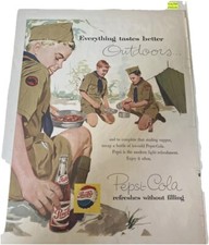 Magazine Ad* - 1960 - Pepsi - Boy Scouts - Suppertime