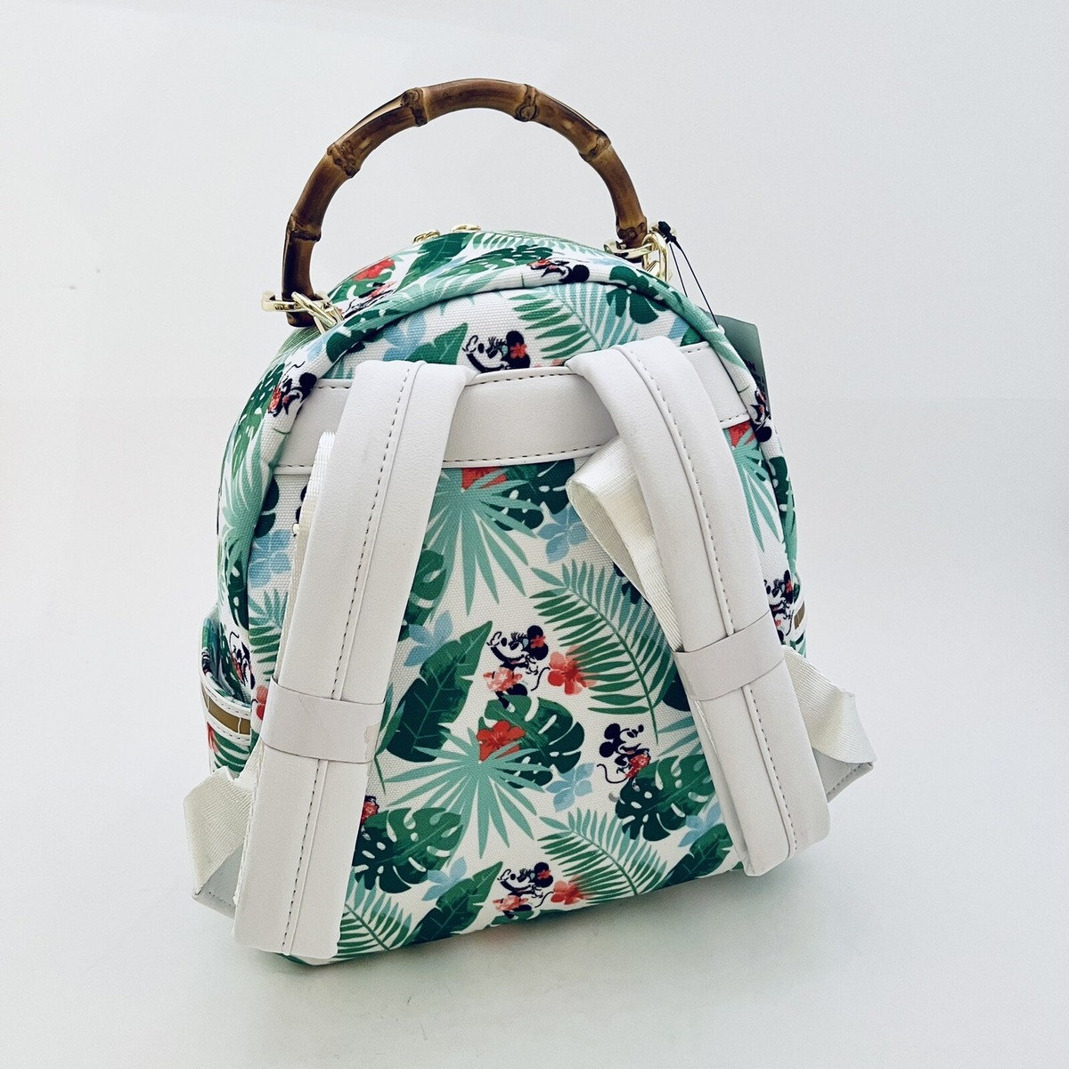 Loungefly Disney Parks Tropical Minnie & Mickey Backpack & Wallet Bamboo Handle Loungefly Disney Parks Exclusive Mickey & Minnie Mouse  main image 2