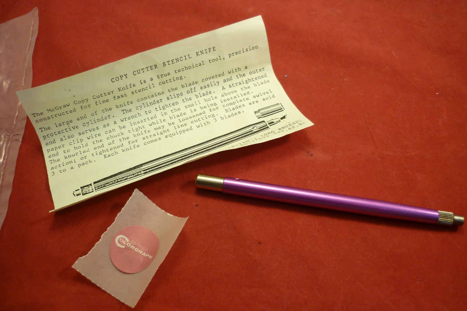 NOS MCGRAW PRECISION ULANO TYPE SWIVEL BLADE STENCIL CUTTING KNIFE