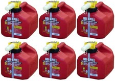  6 ea NO SPILL 1415 1-1/4 GALLON CARB COMPLIANT GAS GASOLINE FUEL CANS