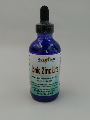 Good State Ionic Zinc Lite Liquid 4 fl oz (118mL), Organic Zinc with Fulvic Acid