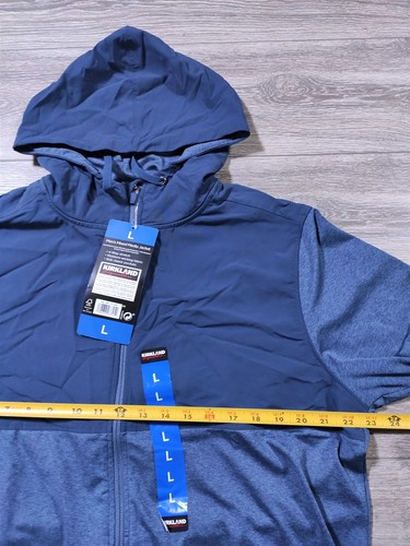 Kirkland Signature Jacket Adult Large Blue Mixed Media Hooded Long Sleeve Mens - Picture 5 of 7