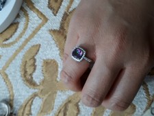 Sterling Silver Rainbow Ring. Size 6