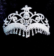 Clear Rhinestone Crystal Tiara Crown Bridal Pageant Head Jewelry