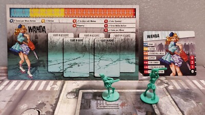 Zombicide 1st Edition Survivor Wanda with 2nd Edition Card and Zombivor